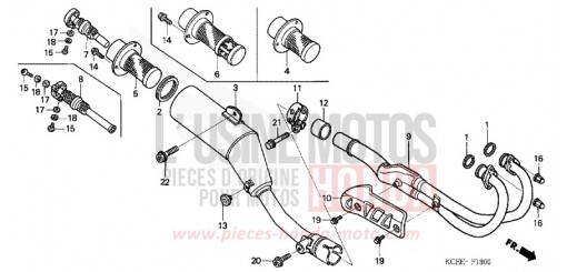 SILENCIEUX D'ECHAPPEMENT XR250R4 de 2004